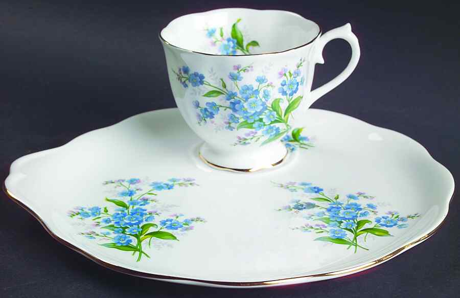 Forget Me Not Snack Plate & Cup Set by Royal Albert-1