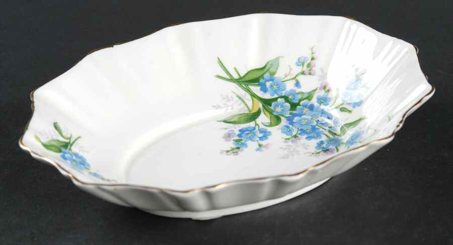 Forget Me Not 5" Oval Sweet Meat Dish by Royal Albert-1