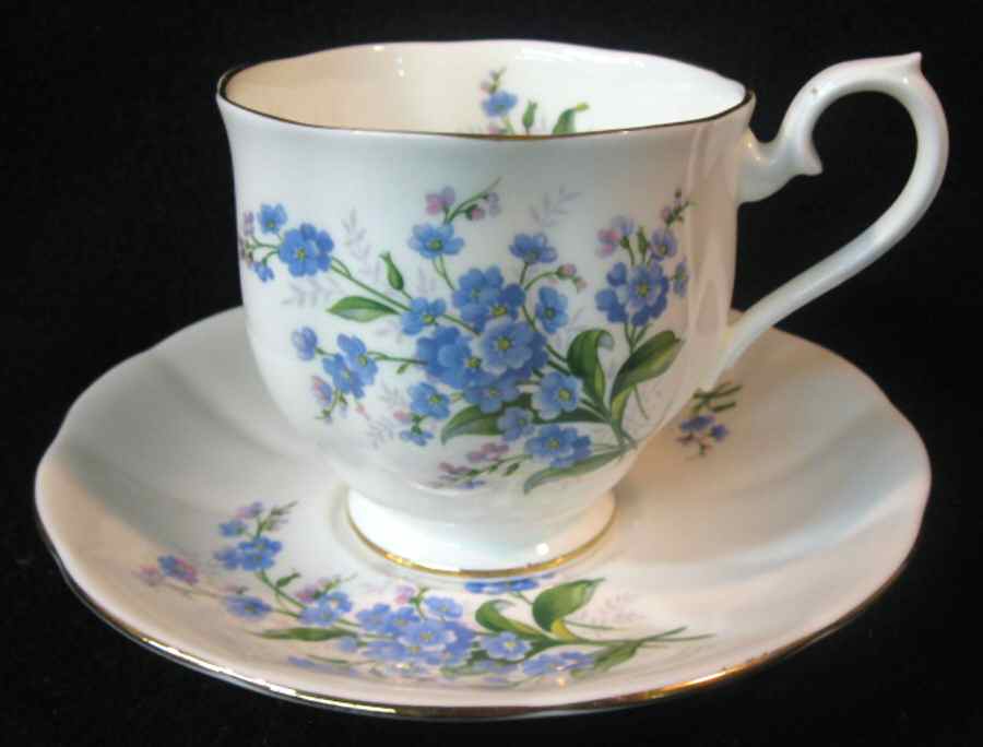 Forget Me Not Footed Cup & Saucer Set by Royal Albert-1