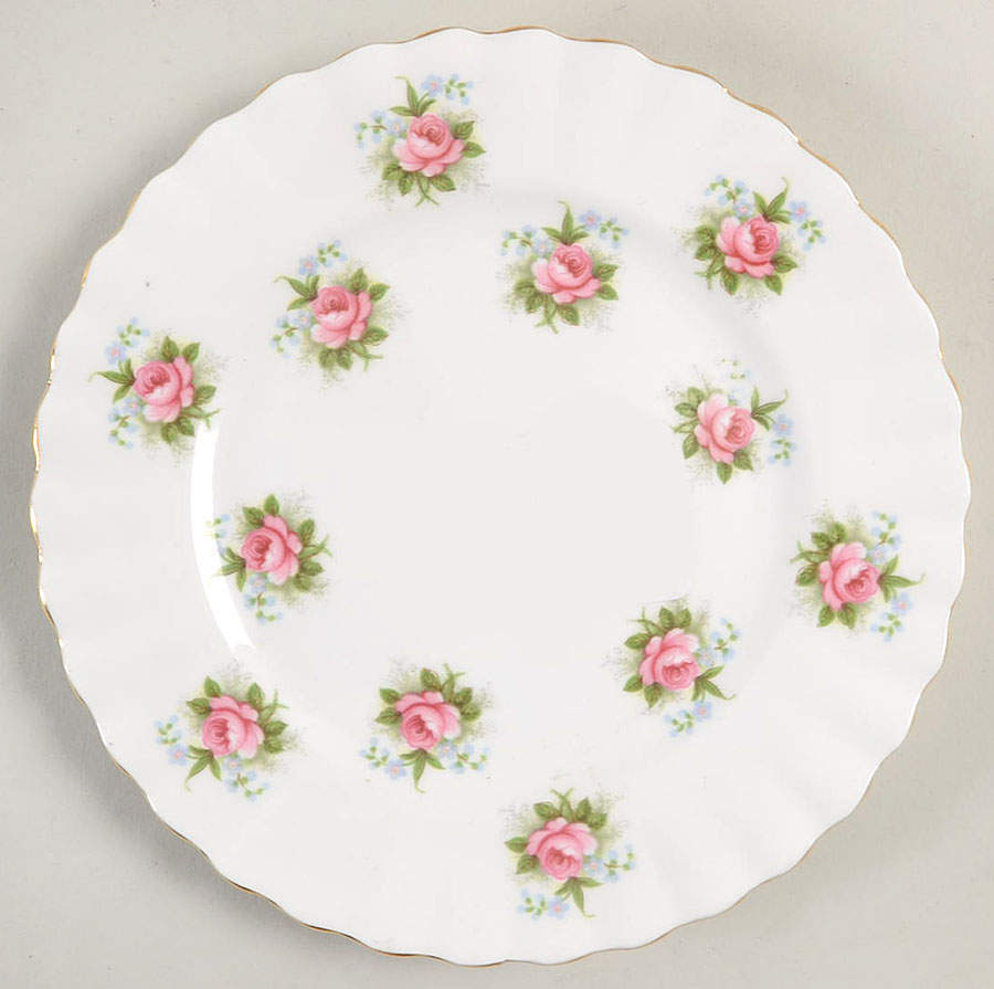 Forget Me Not Rose Bread & Butter Plate by Royal Albert-1