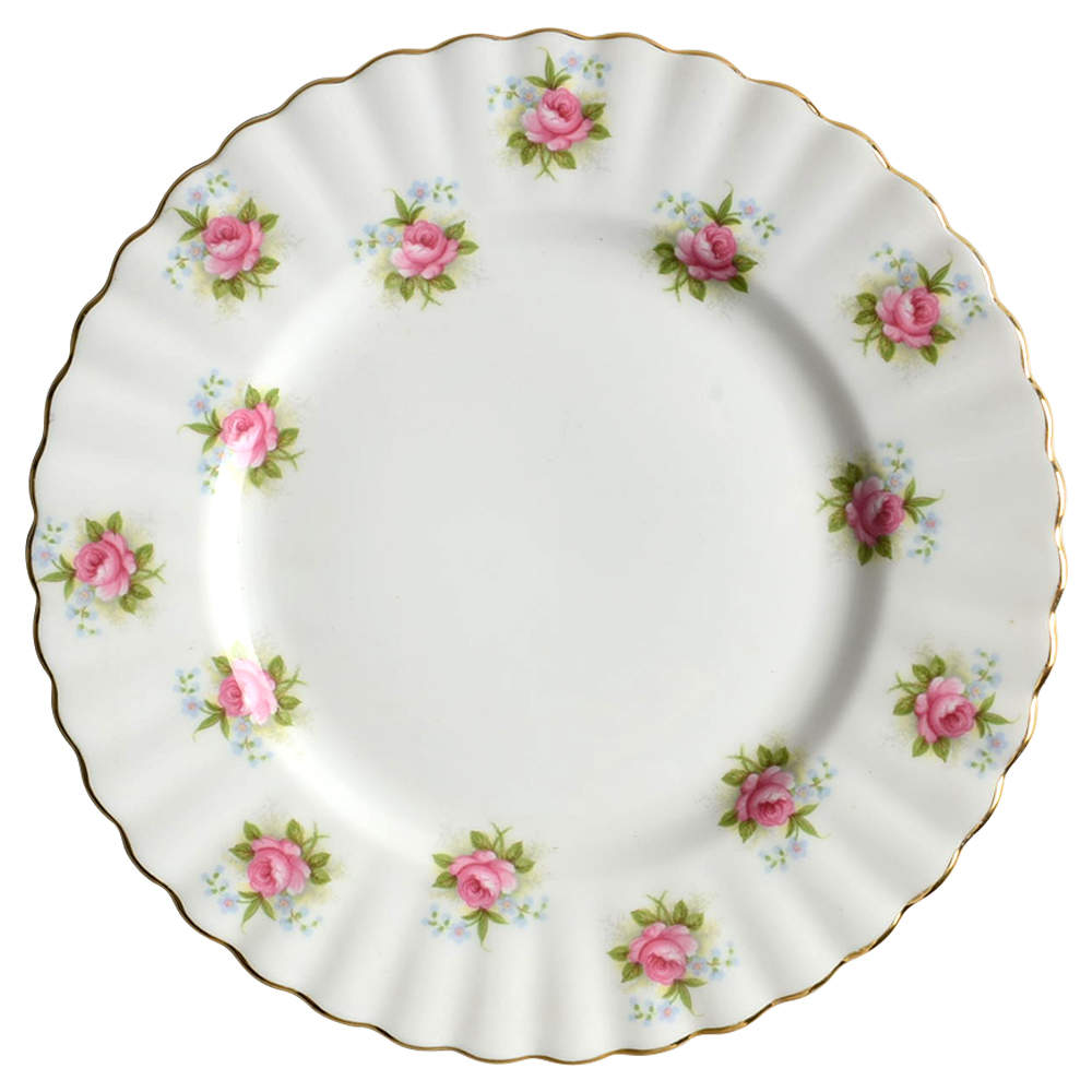 Forget Me Not Rose Dessert/Pie Plate by Royal Albert-1