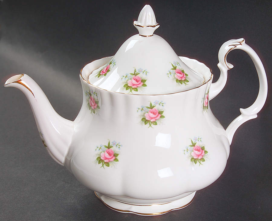 Forget Me Not Rose Small Teapot & Lid by Royal Albert-1