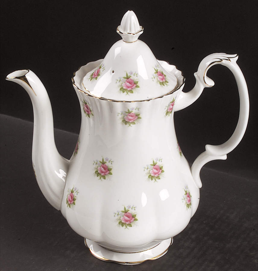 Forget Me Not Rose Coffee Pot & Lid by Royal Albert-1