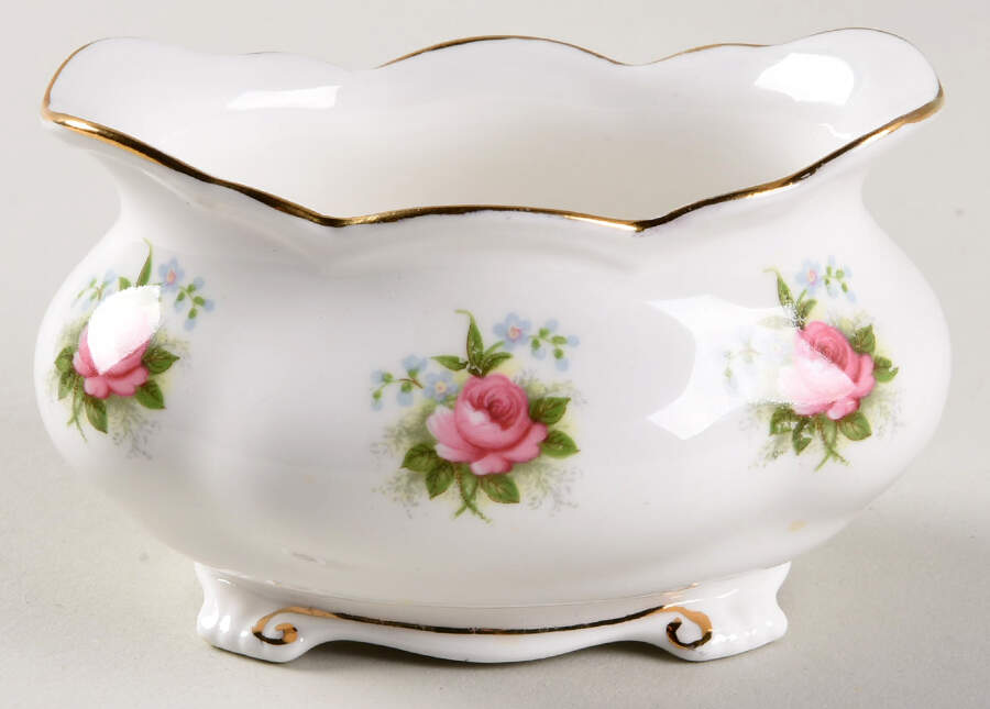 Forget Me Not Rose Mini Open Sugar Bowl by Royal Albert-1