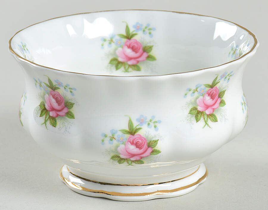 Forget Me Not Rose Open Sugar Bowl by Royal Albert-1