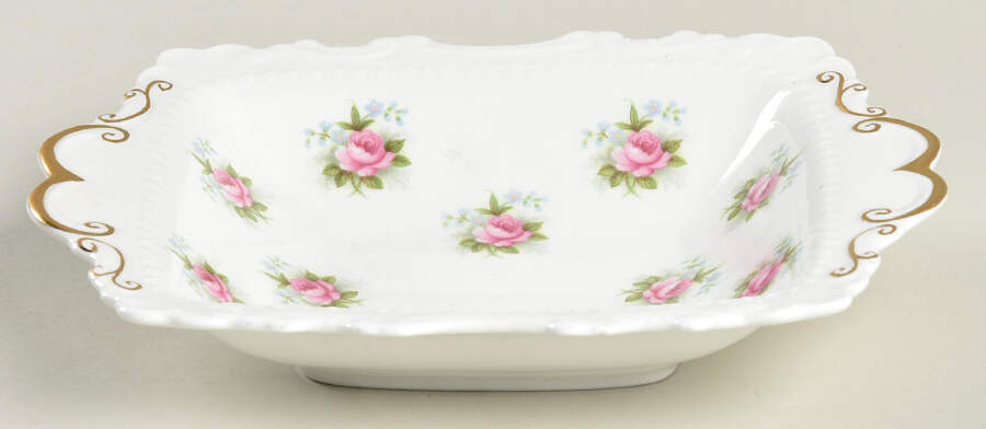 Forget Me Not Rose Small Square Sweet Meat Dish by Royal Albert-1