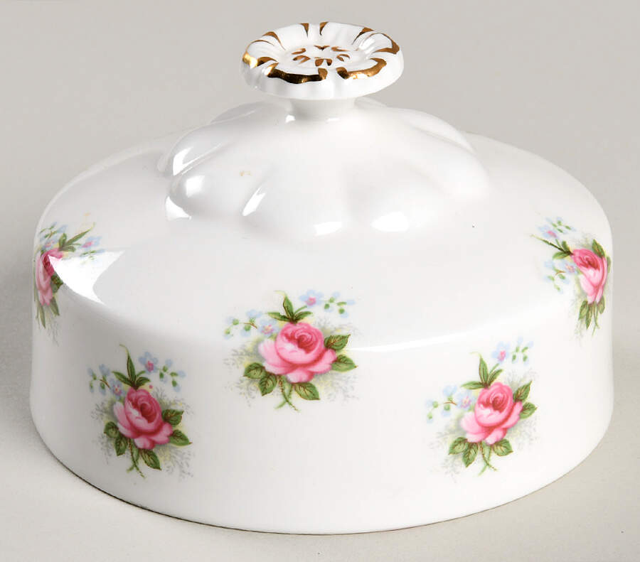 Forget Me Not Rose Lid for Round Butter by Royal Albert-1