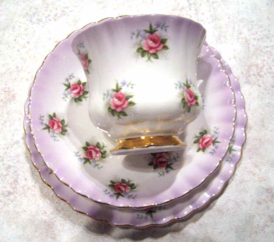 Forget Me Not Rose Footed Cup & Saucer Set by Royal Albert-1