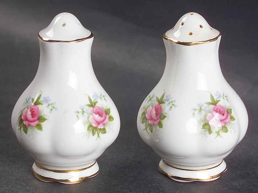 Forget Me Not Rose Salt & Pepper Set by Royal Albert-1
