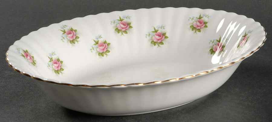 Forget Me Not Rose 9" Oval Vegetable Bowl by Royal Albert-1
