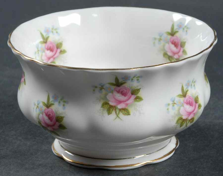 Forget Me Not Rose Mini Open Sugar Bowl by Royal Albert-1