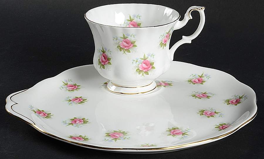 Forget Me Not Rose Snack Plate & Cup Set by Royal Albert-1