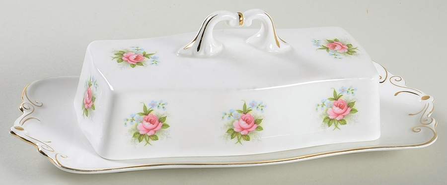 Forget Me Not Rose 1/4 Lb Covered Butter by Royal Albert-1