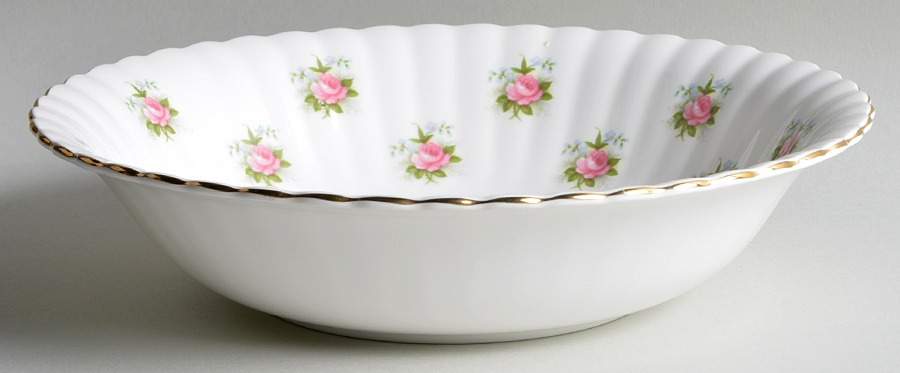 Forget Me Not Rose 9" Round Vegetable Bowl by Royal Albert-1
