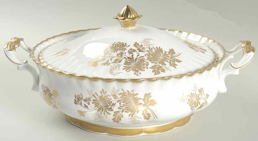 Golden Glory Round Covered Vegetable by Royal Albert-1
