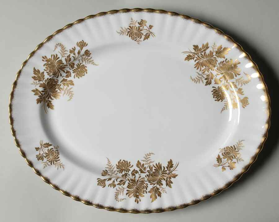 Golden Glory 13" Oval Serving Platter by Royal Albert-1