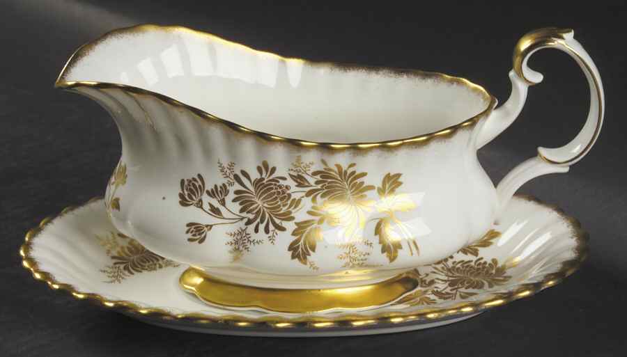 Golden Glory Gravy Boat & Underplate by Royal Albert-1
