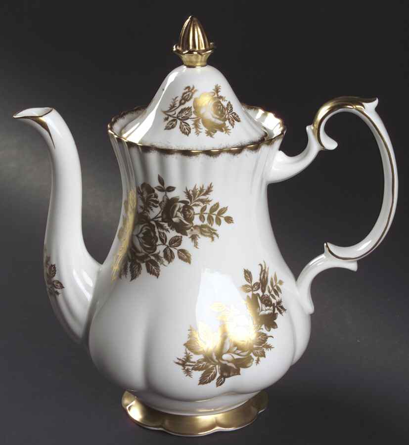 Golden Rose Coffee Pot & Lid by Royal Albert-1