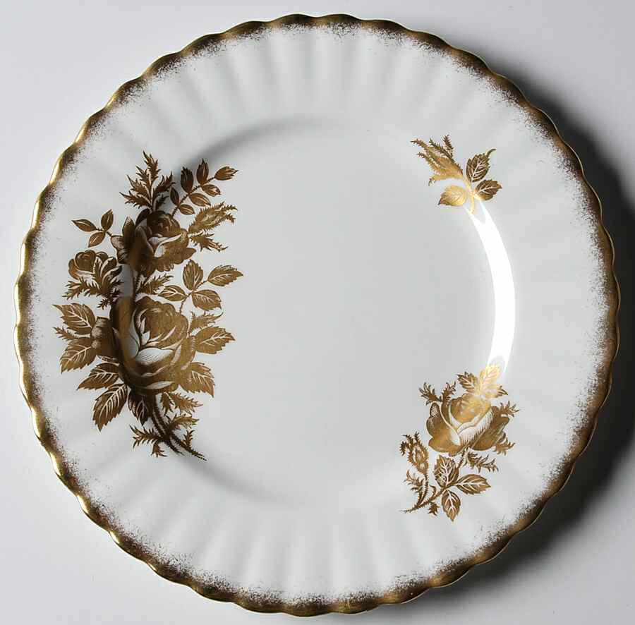 Golden Rose Dessert/Pie Plate by Royal Albert-1