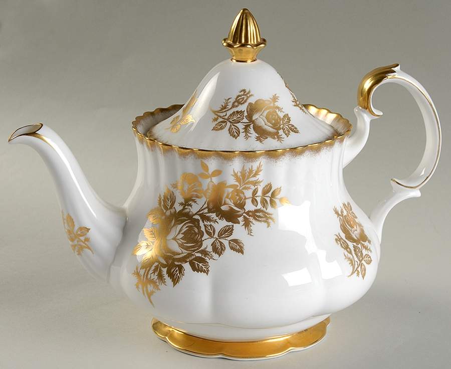 Golden Rose Teapot & Lid by Royal Albert-1