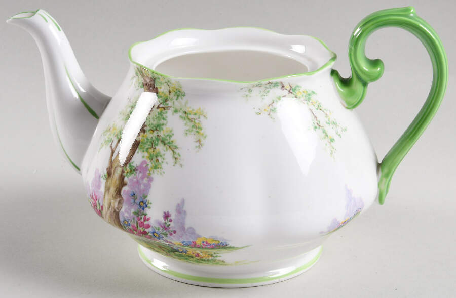 Greenwood Tree (Green Trim) Small Teapot No Lid by Royal Albert-1