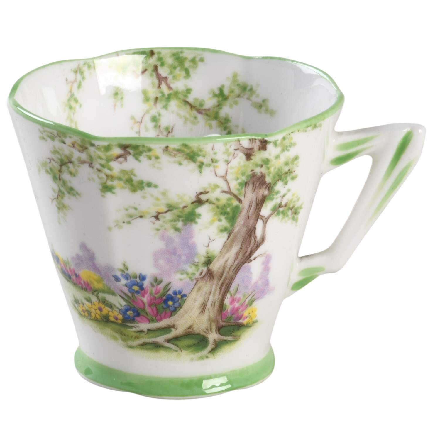 Greenwood Tree (Green Trim) Footed Cup by Royal Albert-1