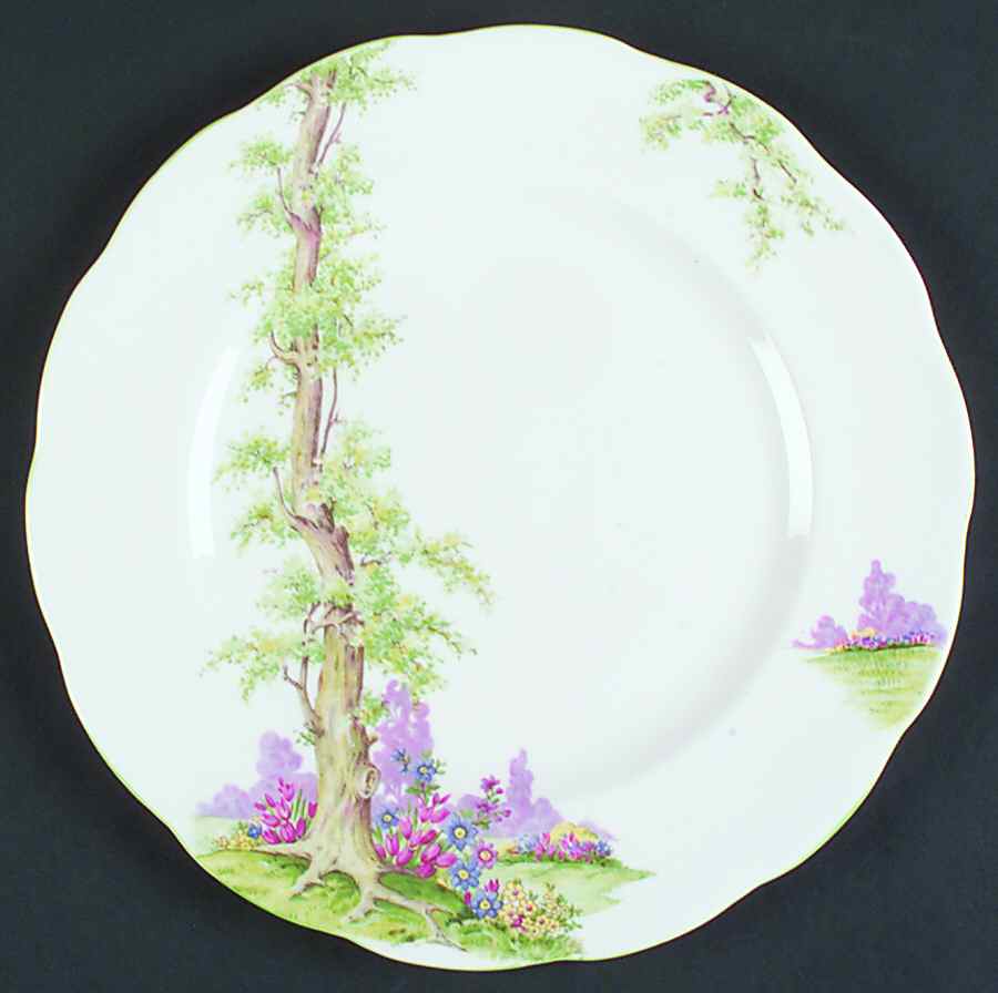 Greenwood Tree (Green Trim) Dinner Plate by Royal Albert-1