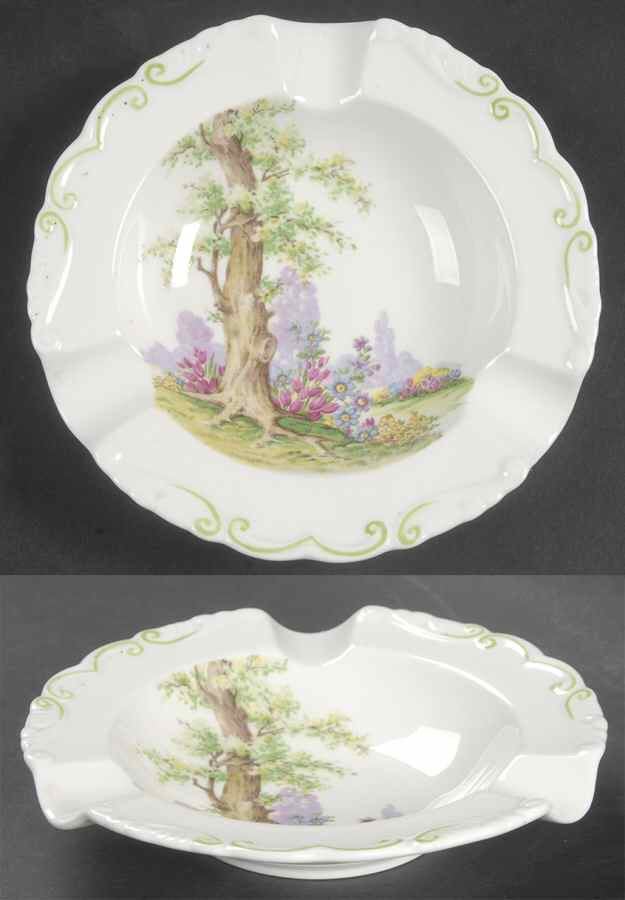Greenwood Tree (Green Trim) Small Ashtray by Royal Albert-1