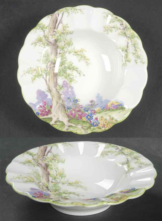 Greenwood Tree (Green Trim) Nut Dish by Royal Albert-1