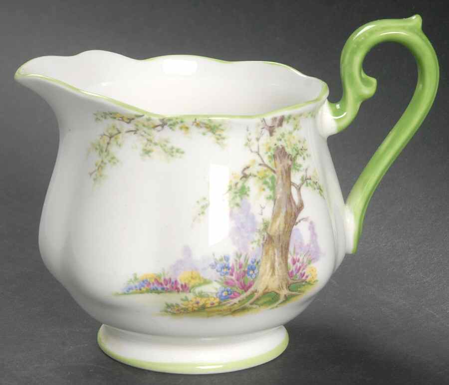 Greenwood Tree (Green Trim) Creamer by Royal Albert-1