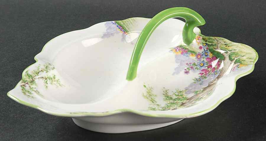 Greenwood Tree (Green Trim) 2-Part Relish by Royal Albert-1