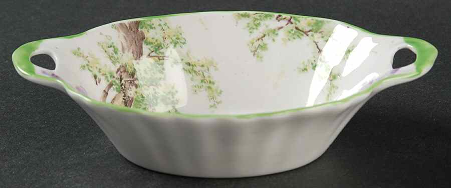 Greenwood Tree (Green Trim) 5" Oval Sweet Meat Dish by Royal Albert-1