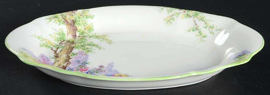 Greenwood Tree (Green Trim) Relish by Royal Albert-1