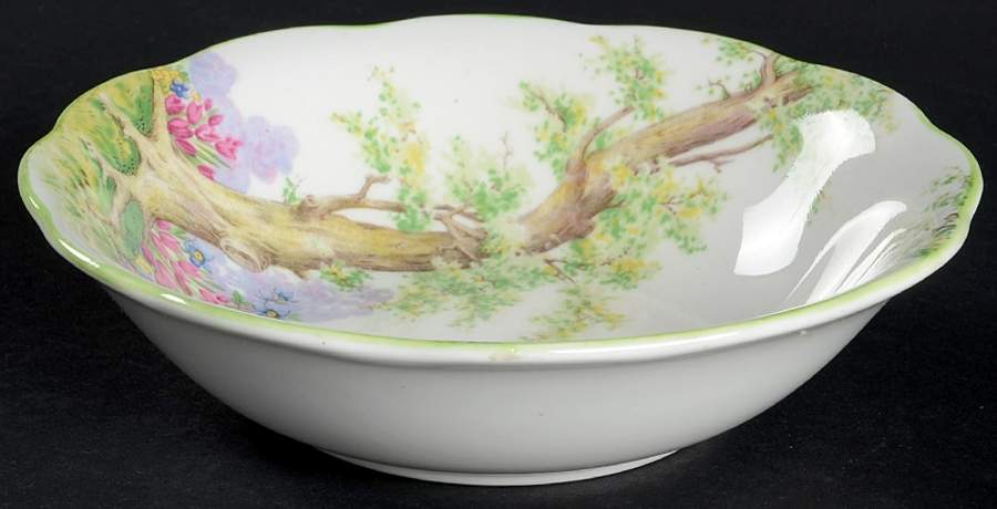 Greenwood Tree (Green Trim) Fruit/Dessert (Sauce) Bowl by Royal Albert-1