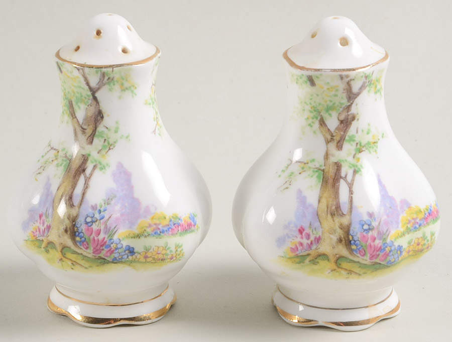 Greenwood Tree (Gold Trim) Salt & Pepper Set by Royal Albert-1