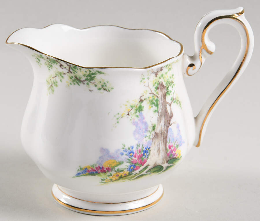 Greenwood Tree (Gold Trim) Creamer by Royal Albert-1