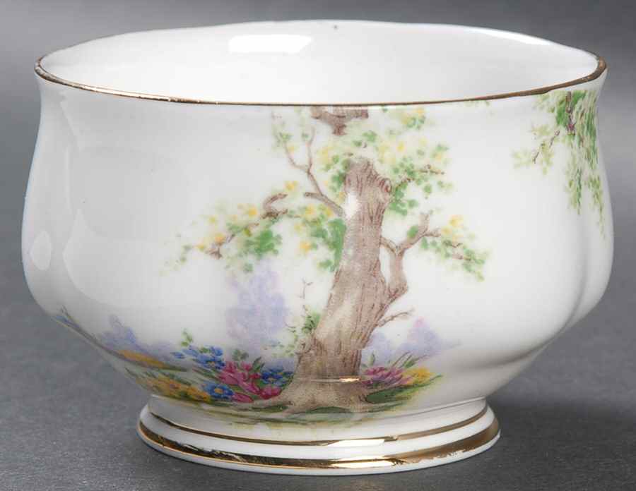 Greenwood Tree (Gold Trim) Mini Open Sugar Bowl by Royal Albert-1
