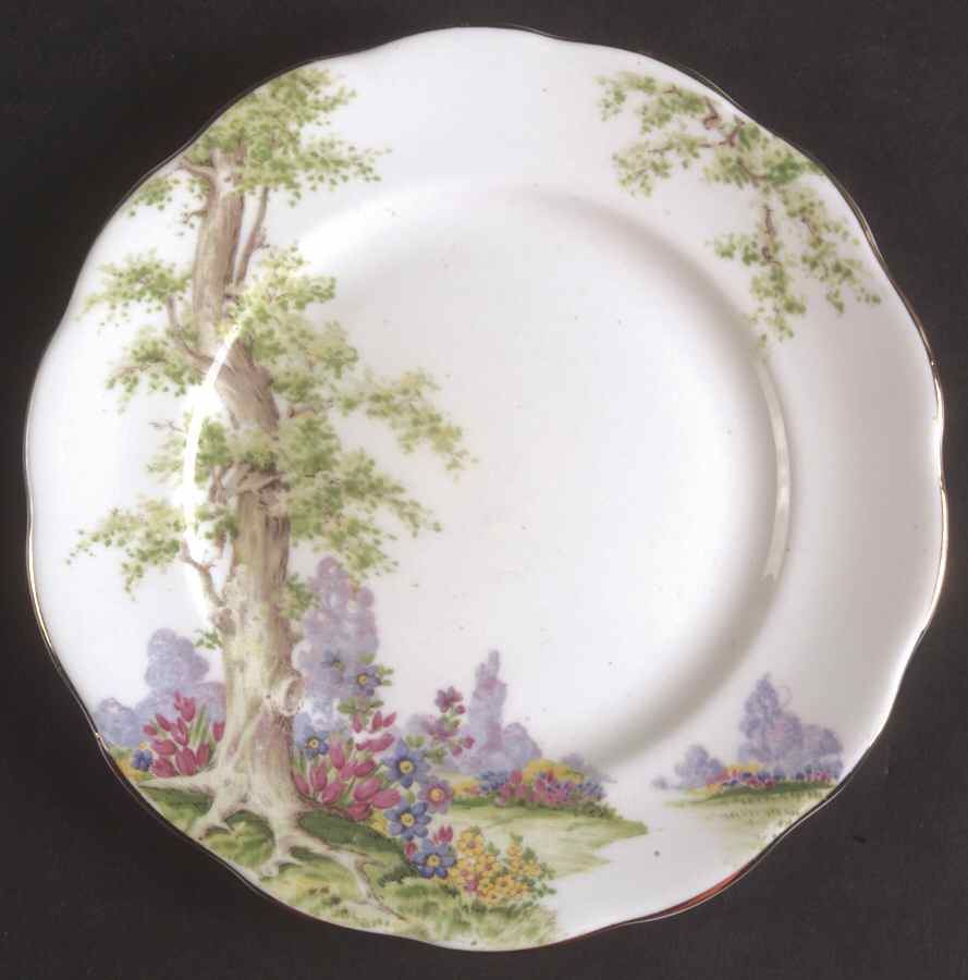 Greenwood Tree (Gold Trim) Bread & Butter Plate by Royal Albert-1