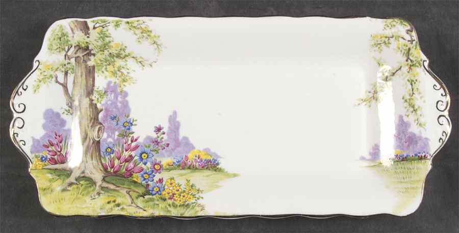 Greenwood Tree (Gold Trim) Tray for Creamer & Sugar with Lid by Royal Albert-1