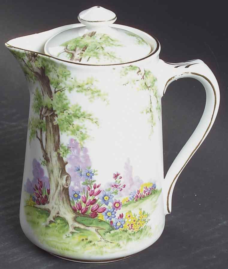 Greenwood Tree (Gold Trim) Hot Water Jug & Lid by Royal Albert-1