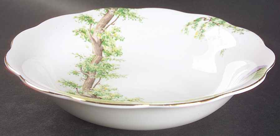 Greenwood Tree (Gold Trim) 9" Round Vegetable Bowl by Royal Albert-1