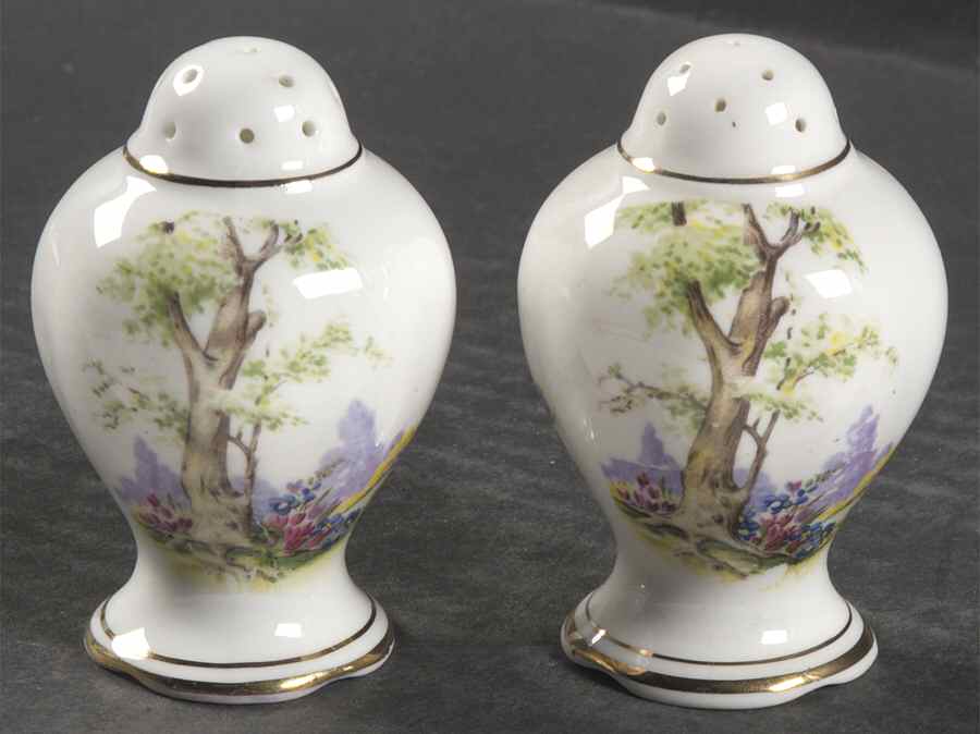Greenwood Tree (Gold Trim) Salt & Pepper Set by Royal Albert-1