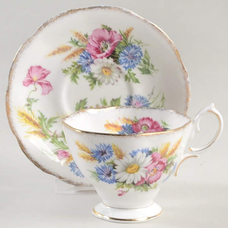 Harvest Bouquet Footed Cup & Saucer Set by Royal Albert-1