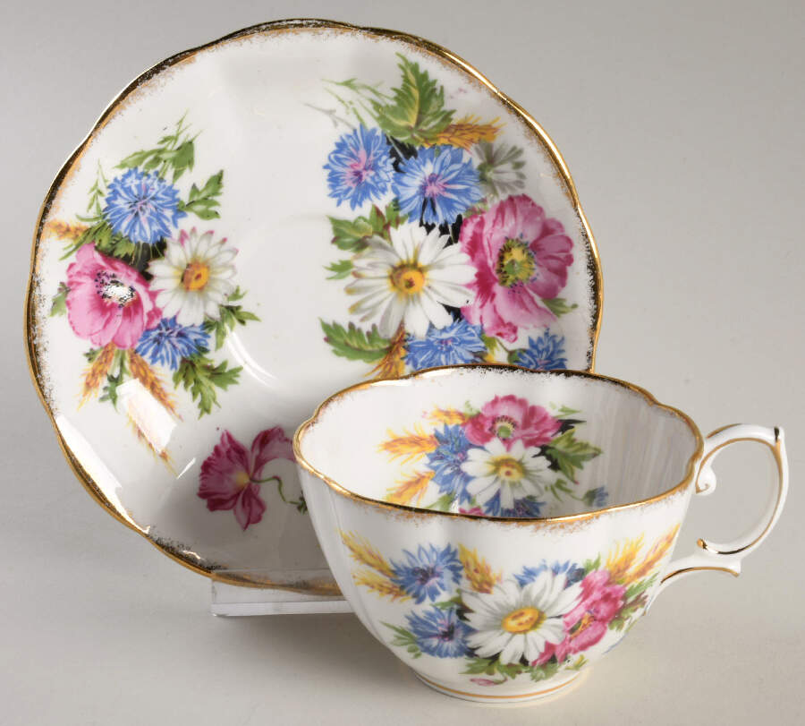 Harvest Bouquet Flat Cup & Saucer Set by Royal Albert-1