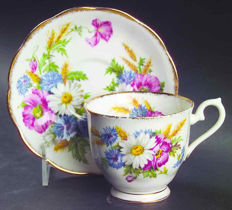 Harvest Bouquet Footed Cup & Saucer Set by Royal Albert-1