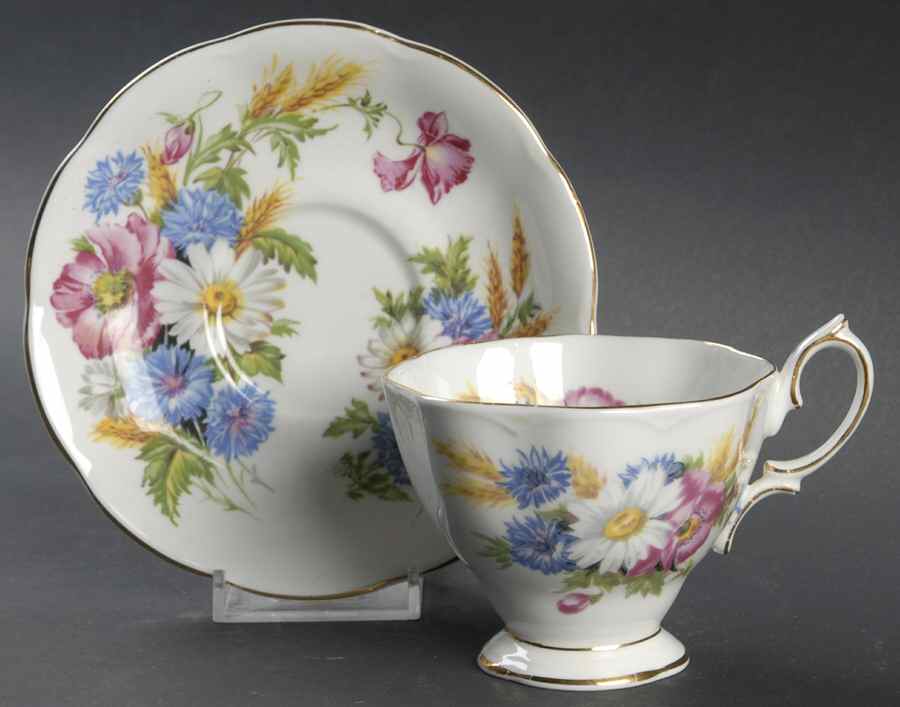 Harvest Bouquet Footed Cup & Saucer Set by Royal Albert-1