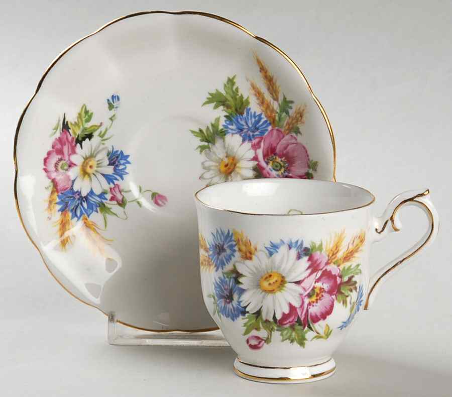 Harvest Bouquet Footed Demitasse Cup & Saucer Set by Royal Albert-1