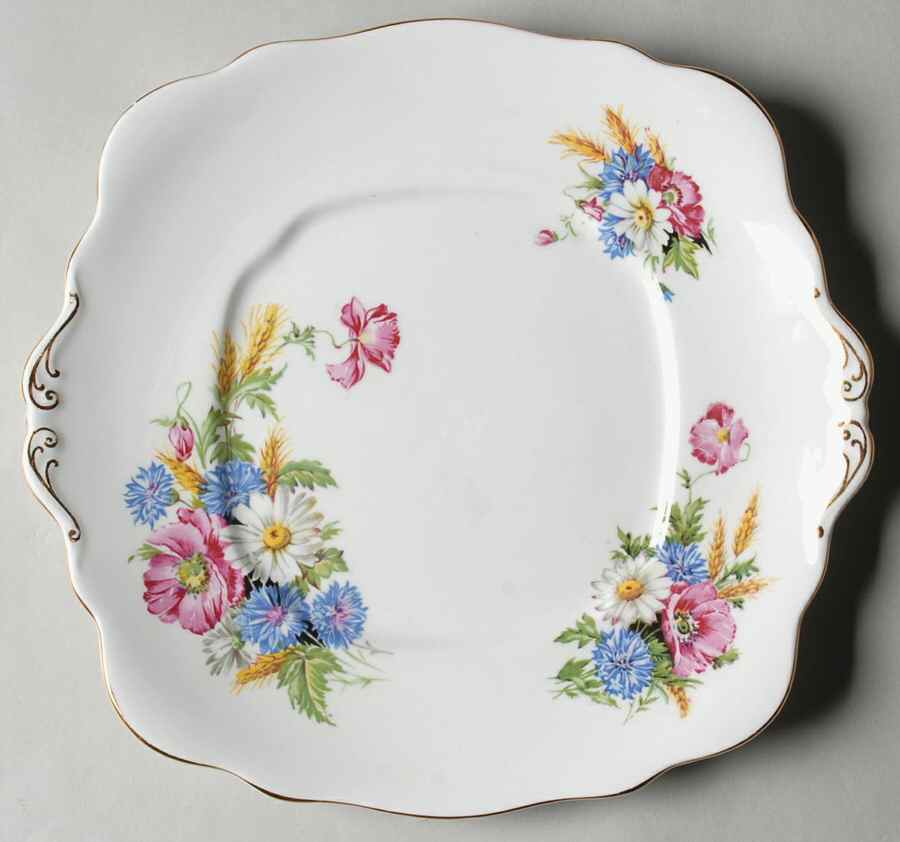 Harvest Bouquet Square Handled Cake Plate by Royal Albert-1