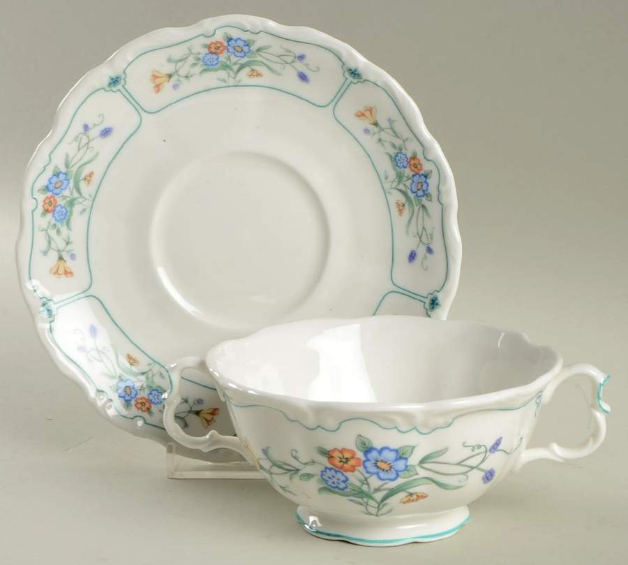 Hamlyn Footed Cream Soup Bowl & Saucer Set by Royal Albert-1