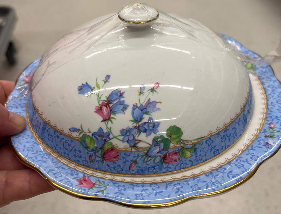 Harebell 1/4 Lb Covered Butter by Royal Albert-1